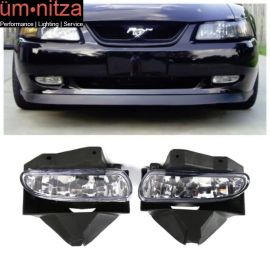 Fits 99-04 Ford Mustang Front Bumper OE Clear Fog Lights Left Right