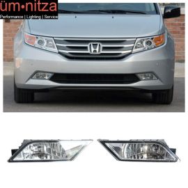 Fits 11-13 Honda Odyssey OE Style Front Fog Light Fog Lamp Clear Lens Pair