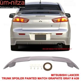 Fits 08-17 Mitsubishi Lancer OE Trunk Spoiler Painted Graphite Gray # A39 - ABS