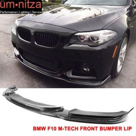 Fits 11-16 BMW F10 5 Series M Sport M Tech 4Dr Front Bumper Lip Carbon Fiber CF