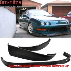 Fits 94-97 Acura Integra 2Dr Coupe SP Style Front + Rear Bumper Lip PU