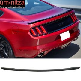 Fits 15-23 Ford Mustang GT Factory Style Rear Trunk Spoiler Unpainted Black ABS