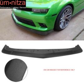Fits 14-15 Chevy Camaro SS Z28 A Style Front Bumper Lip Carbon Fiber Look