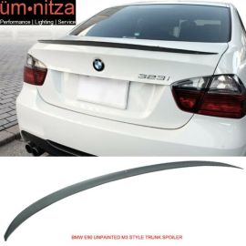 Fits 06-11 Fit BMW E90 3 Series 4Dr 330 335 328 M3 Type Trunk Spoiler Unpainted -ABS