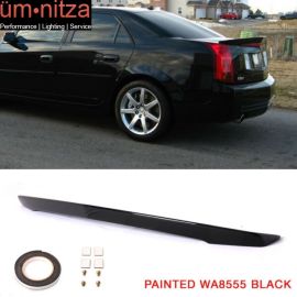 Fits 03-07 Cadillac CTS 4Dr Sedan ABS Painted Trunk Spoiler # WA8555 Black