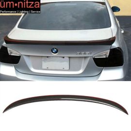 Fits 06-11 Fit BMW E90 3 Series 4Dr Carbon Fiber OE Red Line Style Trunk Spoiler