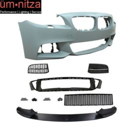 Fits 11-16 BMW F10 5 Series LCI MP Style Front Bumper Cover w/ Grille + Lip