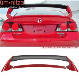 Fits 06-11 Civic Mugen RR Carbon Top Trunk Spoiler - Painted Milano Red R81