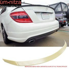 Fits 08-14 Mercedes-Benz W204 C-Class Euro Style Unpainted Trunk Spoiler - ABS