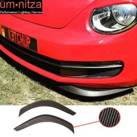 Fits 11-17 Beetle Carbon Fiber Print Front/Rear Bumper Lip Splitter Aprons 2PC