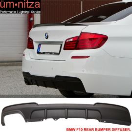Fits 11-16 F10 5 Series 528i MP Style Rear Bumper Lip Diffuser Single Outlet PP