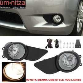 Fits 11-17 Toyota Sienna XL30 2PCS Front Bumper Fog Lights Driving Lamp + Covers