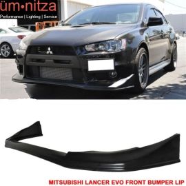 Fits 08-15 Mitsubishi Lancer EVO 10 X V-Style Front Bumper Lip Urethane