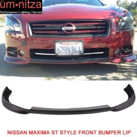 Fits 09-15 Nissan Maxima ST Style Front Bumper Lip Unpainted Spoiler Splitter PU