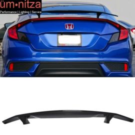 Fits 16-20 Civic X Coupe 2Dr Ikon Type A Trunk Spoiler Si Sport Gloss Black