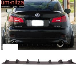 Fits 06-13 IS250 IS350 ISF V1 Style Rear Bumper Lip Diffuser 7Fin Matte Black