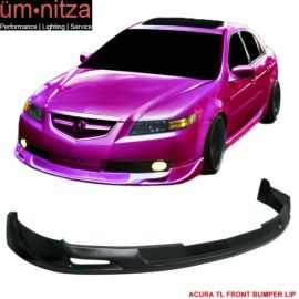 Fits 04-06 Acura TL Mugen Style Front Bumper Lip Spoiler Unpainted Black PU