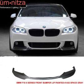 Fits 11-16 BMW F10 5 Series M Sport V Style Front Bumper Lip PU Painted #A52