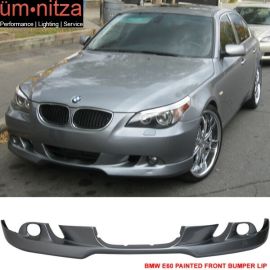 Fits 04-07 E60 5Series Front Bumper Lip AC Style Paint Silver Gray Metallic #A08