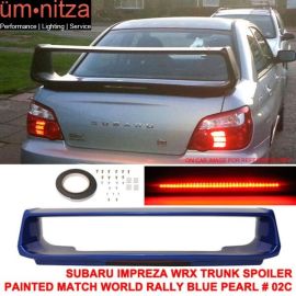 Fits 02-07 Subaru Impreza WRX STI Style Trunk Spoiler Brake Light Painted #02C