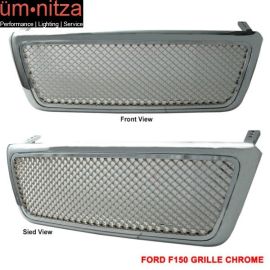 Fits 04-08 Ford F150 Honeycomb Chrome Front Mesh Grille ABS