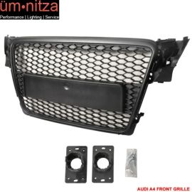 Fits 09-11 Audi A4 B8 RS Mesh Black Front Hood Grille Grill