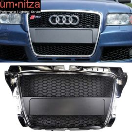 Fits 08-11 Audi A3 RS Style Front Hood Grill Grille Chrome Black New