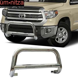 Fits 05-15 TOYOTA TACOMA Bull Bar 304 Stainless Steel+ LED Silver 3"