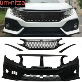 Fits 16-21 Honda Civic OE Style Front Bumper Cover Conversion Kit W/Grille PP