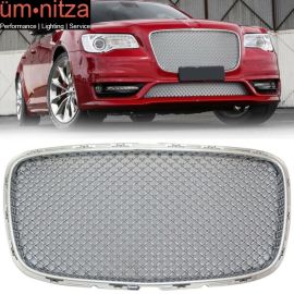 Fits 15-23 Chrysler 300 300C B Style Front Bumper Upper Grill Mesh Grille Chrome