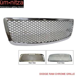 Fits 09-11 Dodge Ram Chrome ABS Chrome Plated Mesh Front Hood Grille Z