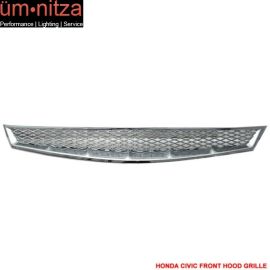 Fits 06-08 Honda Civic Coupe T-R Style Chrome Front Hood Grille
