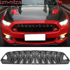 Fits 15-17 Ford Mustang Shark Tooth Style Upper Hood Grille Unpainted Black PUR