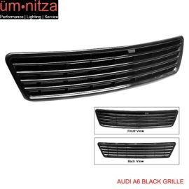 Fits 98-01 Audi A6 C5 Black ABS Front Hood Grille Grill Euro Vertical Badgeless