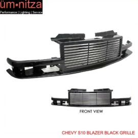 Fits 98-05 Chevy S10 Blazer 1PC Black ABS Hood Grille Billet