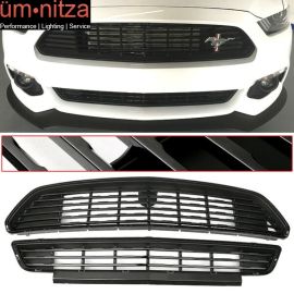Fits 15-17 Ford Mustang GT CS CA Special Style Front Upper Lower Grille Black