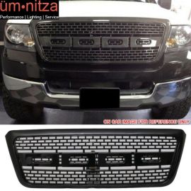 Fits 04-08 Ford F150 Raptor Style Front Replacement Grille - Black