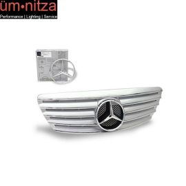 Fits 03-06 Benz W220 S430 S500 S55 Silver Grille Cl+Authentic Star Emblem