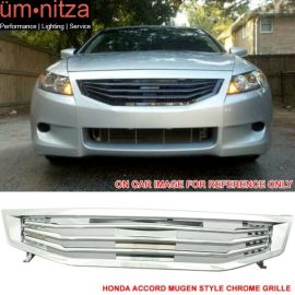 Fits 11-12 Honda Accord Mugen Style Chrome Front Hood Grille ABS Grill