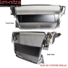 Fits 08-10 Audi A5 Metal Mesh Front Hood Grill Grille Chrome