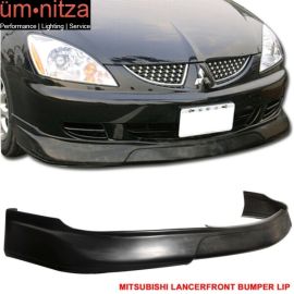 Fits 04-07 Mitsubishi Lancer Front Bumper Lip Unpainted Black - PU