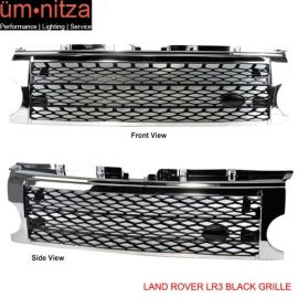 Fits 05-09 Land Rover Discovery 3 Chrome Black Grille Grill LR3