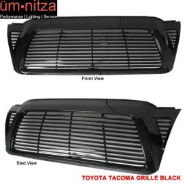 Fits 05-11 Toyota Tacoma Front Hood Grill Grille Unpainted Black - ABS