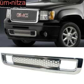 Fits 07-13 GMC Sierra 1500 Denali Chrome Front Bumper Lower Grille Grill ABS