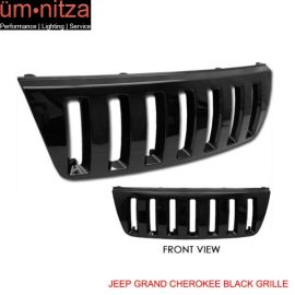Fits 99-03 Jeep Grand Cherokee Wj Front Black Hood Grill Grille H2