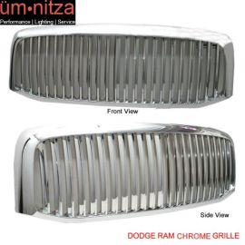 Fits 06-08 Dodge Ram 1500 2500 Ram 3500 Front Vertical Chrome Grill Hood Grille