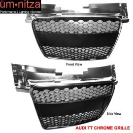 Fits 06-09 Audi TT ABS Front Hood Grille Grill Chrome Mesh
