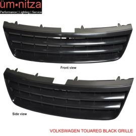 Fits 03-07 VW Touareg Badgeless Black ABS Front Hood Grille