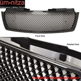 Fits Chevrolet 07-14 Tahoe Suburban Avalanche Black Mesh Front Hood Grille Grill