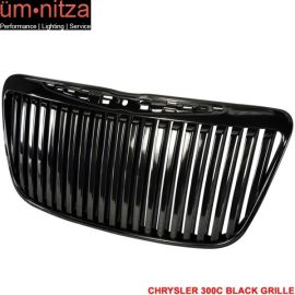 Fits 11-12 Chrysler 300C Vertical Replacement Grill Front Grille Black